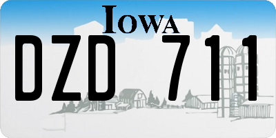 IA license plate DZD711