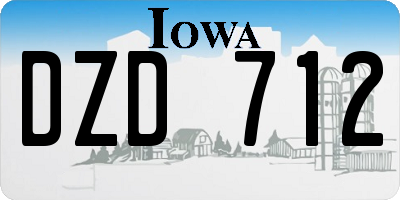 IA license plate DZD712