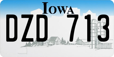 IA license plate DZD713