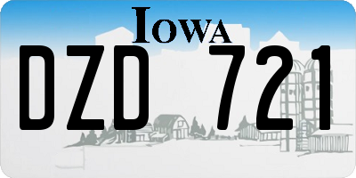 IA license plate DZD721