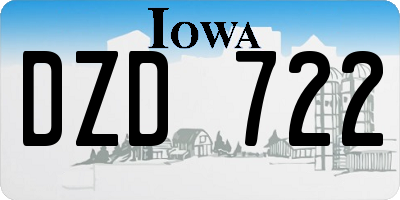 IA license plate DZD722