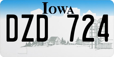 IA license plate DZD724