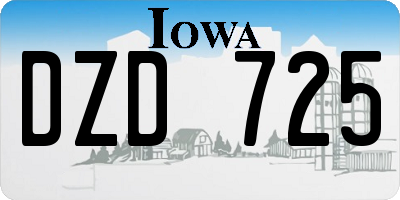 IA license plate DZD725