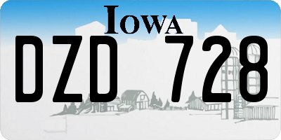 IA license plate DZD728