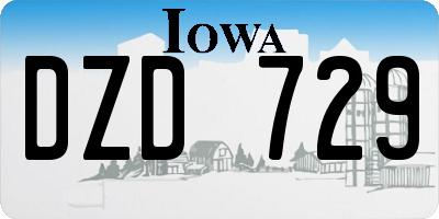 IA license plate DZD729
