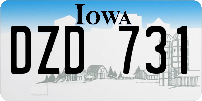 IA license plate DZD731
