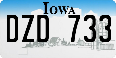 IA license plate DZD733