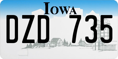 IA license plate DZD735