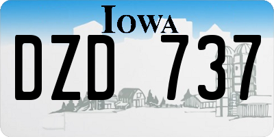 IA license plate DZD737