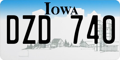 IA license plate DZD740