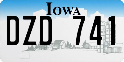 IA license plate DZD741