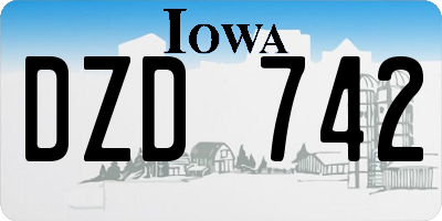 IA license plate DZD742