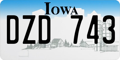 IA license plate DZD743