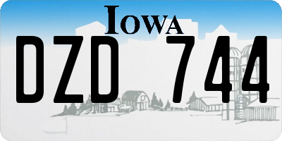 IA license plate DZD744