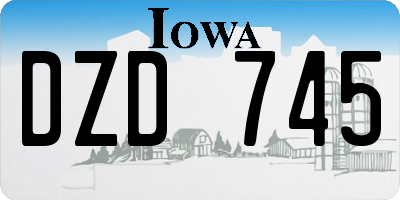 IA license plate DZD745