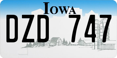 IA license plate DZD747