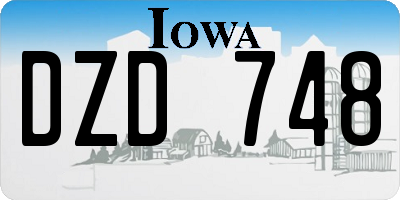 IA license plate DZD748