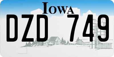 IA license plate DZD749