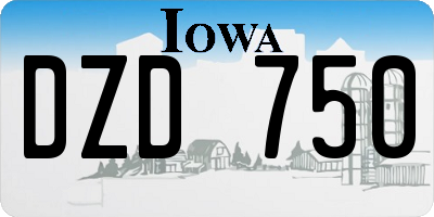 IA license plate DZD750