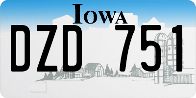 IA license plate DZD751