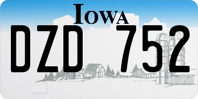 IA license plate DZD752