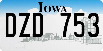 IA license plate DZD753