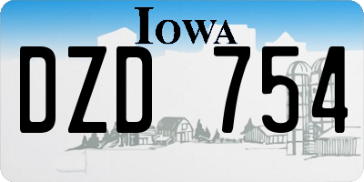 IA license plate DZD754