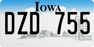 IA license plate DZD755