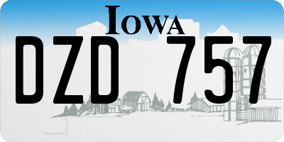 IA license plate DZD757