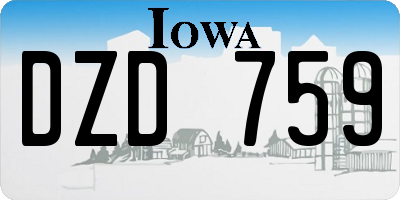 IA license plate DZD759