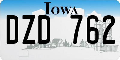 IA license plate DZD762