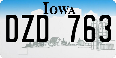 IA license plate DZD763