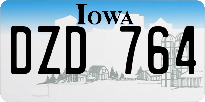 IA license plate DZD764