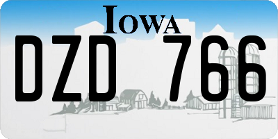 IA license plate DZD766