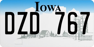 IA license plate DZD767