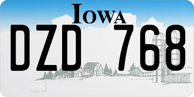 IA license plate DZD768