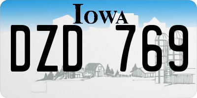 IA license plate DZD769