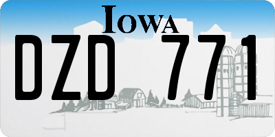 IA license plate DZD771