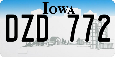 IA license plate DZD772