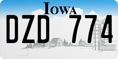 IA license plate DZD774