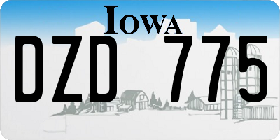 IA license plate DZD775