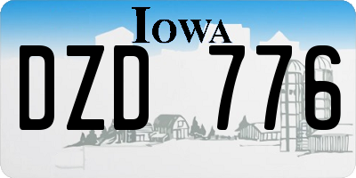 IA license plate DZD776