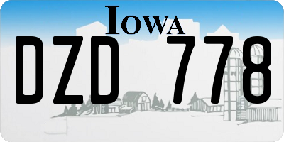 IA license plate DZD778