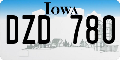 IA license plate DZD780