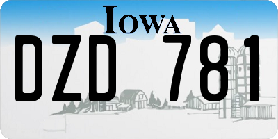 IA license plate DZD781