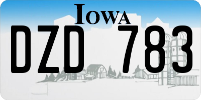 IA license plate DZD783