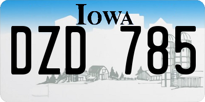 IA license plate DZD785