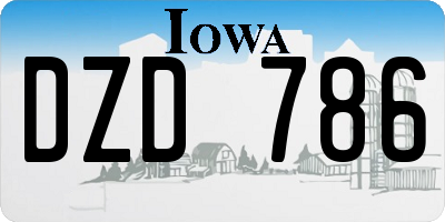 IA license plate DZD786