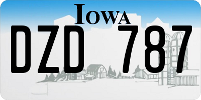 IA license plate DZD787