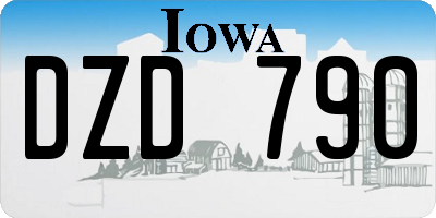 IA license plate DZD790